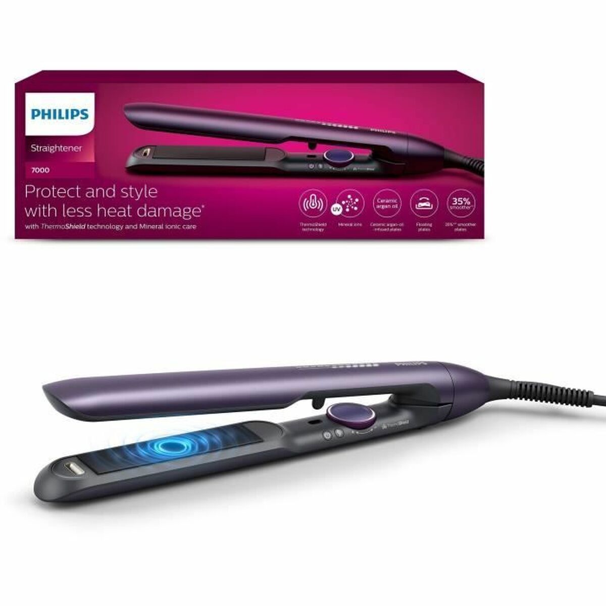 Hair Straightener Philips Purple-5