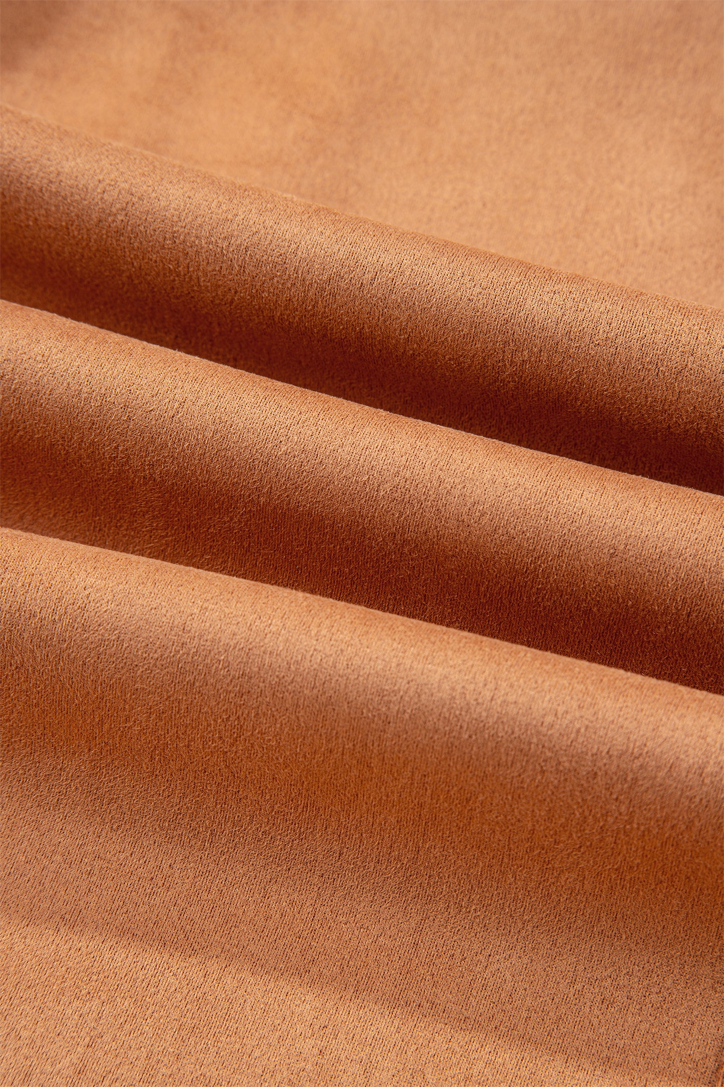 Thai Curry Collared V Neck Faux Suede Short Sleeve Shift Mini Dress