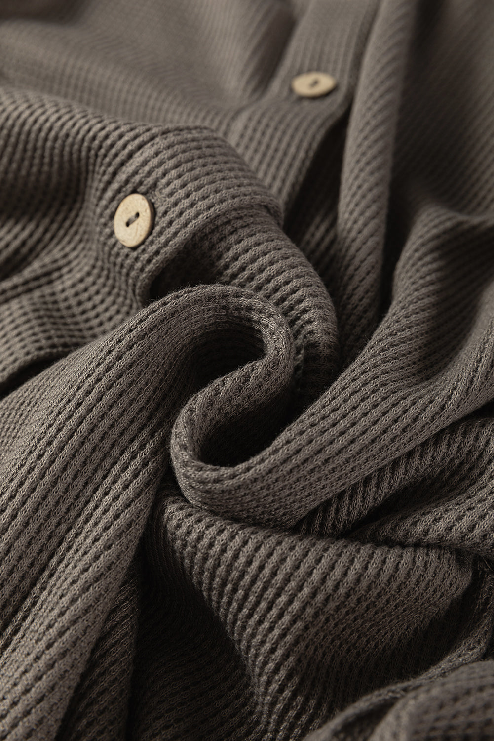 Simply Taupe Waffle Knit Shirt Tunic Dress